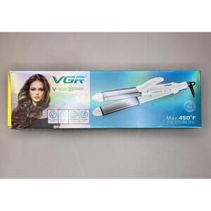 VGR Dual Voltage Travel Curling Iron & Straightener with EU/UK Adapters